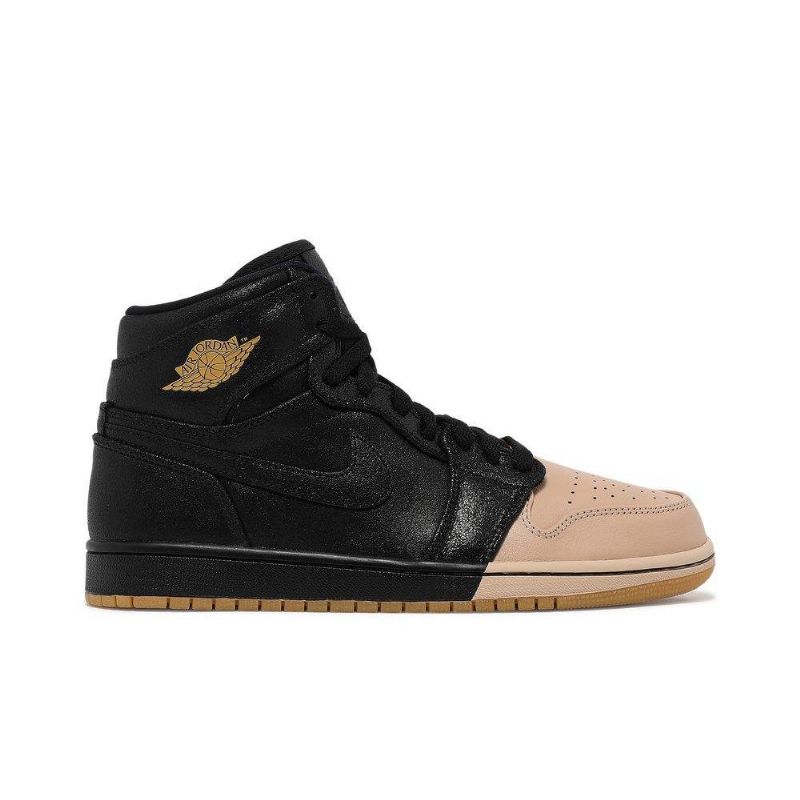 Γυναικεία Παπούτσια Air Jordan 1 Retro High Premium Μαύρο Χρυσό Χακί