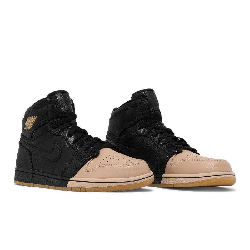 Γυναικεία Παπούτσια Air Jordan 1 Retro High Premium Μαύρο Χρυσό Χακί