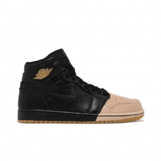 Γυναικεία Παπούτσια Air Jordan 1 Retro High Premium Μαύρο Χρυσό Χακί