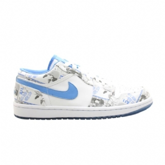 Γυναικεία Παπούτσια Air Jordan 1 Retro Low Άσπρο Μπλε