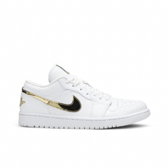 Γυναικεία Παπούτσια Air Jordan 1 Retro Low Άσπρο Χρυσός