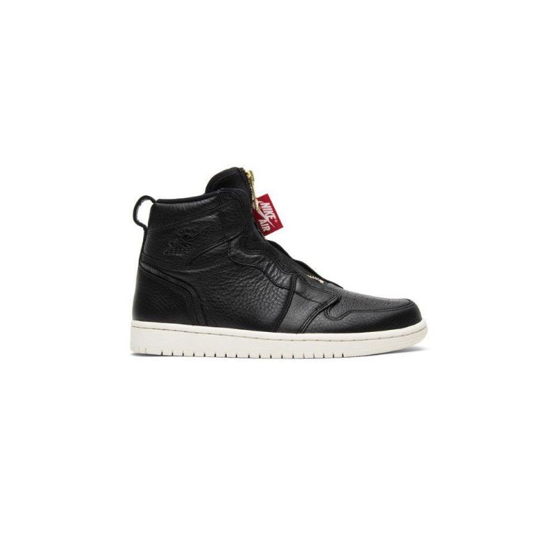 Γυναικεία Παπούτσια Air Jordan 1 Ρετρό Μαύρα Λευκά Με Ψηλό Φερμουάρ