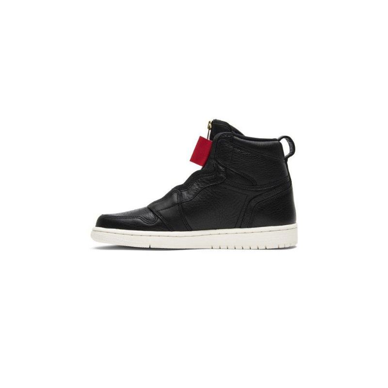 Γυναικεία Παπούτσια Air Jordan 1 Ρετρό Μαύρα Λευκά Με Ψηλό Φερμουάρ