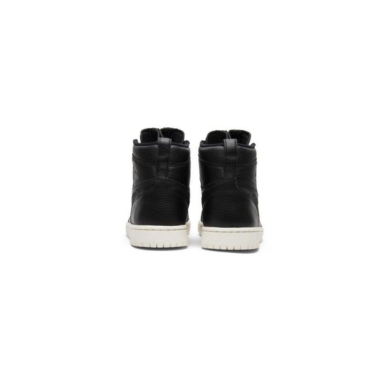 Γυναικεία Παπούτσια Air Jordan 1 Ρετρό Μαύρα Λευκά Με Ψηλό Φερμουάρ