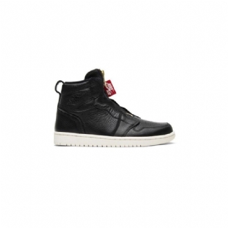 Γυναικεία Παπούτσια Air Jordan 1 Ρετρό Μαύρα Λευκά Με Ψηλό Φερμουάρ