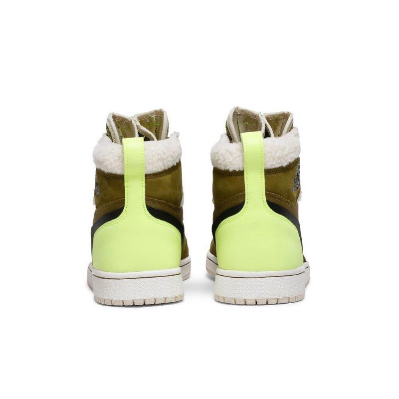 Γυναικεία Παπούτσια Air Jordan 1 Ρετρό Με Ψηλό Φερμουάρ Λαδί Πράσινο Μπλε