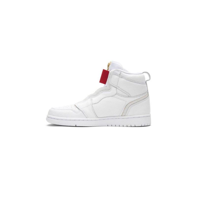 Γυναικεία Παπούτσια Air Jordan 1 Retro Με Ψηλό Φερμουάρ Λευκά Κόκκινα