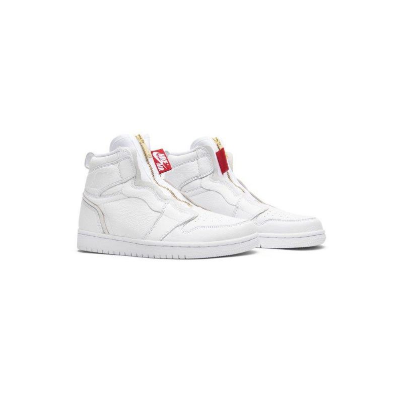 Γυναικεία Παπούτσια Air Jordan 1 Retro Με Ψηλό Φερμουάρ Λευκά Κόκκινα