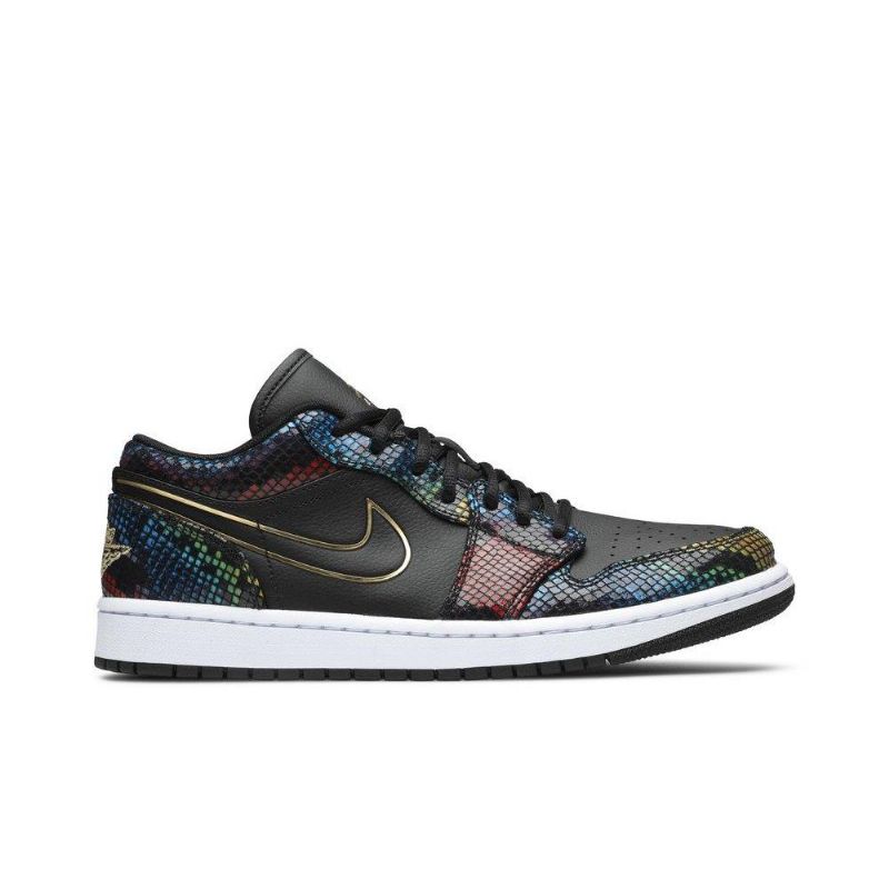 Γυναικεία Πολύχρωμα Παπούτσια Air Jordan 1 Low Μαύρος Χρυσός