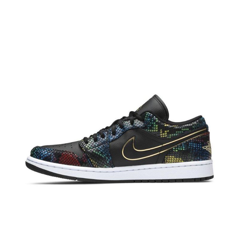 Γυναικεία Πολύχρωμα Παπούτσια Air Jordan 1 Low Μαύρος Χρυσός
