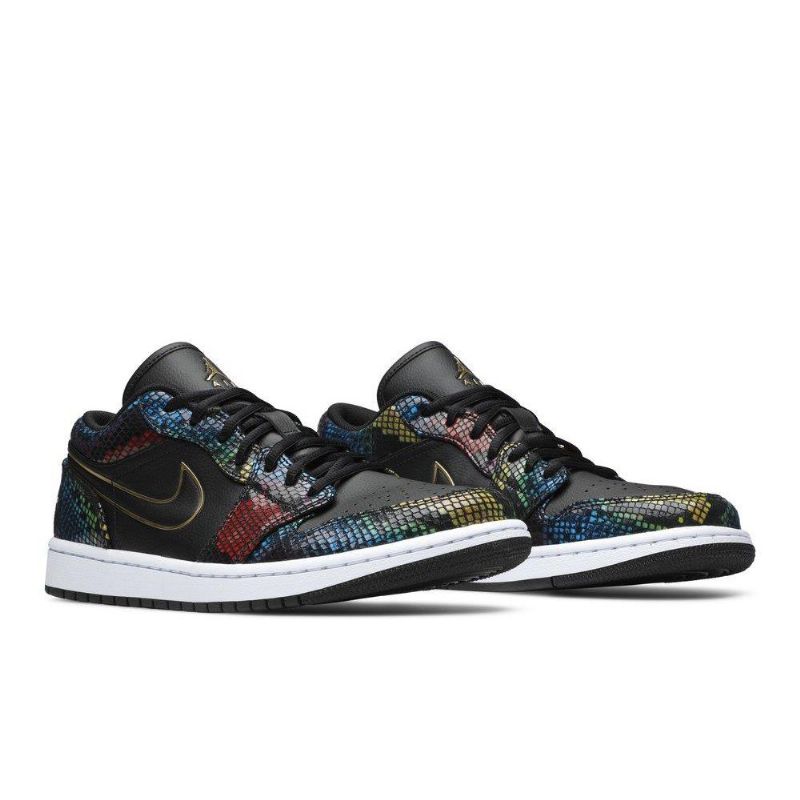 Γυναικεία Πολύχρωμα Παπούτσια Air Jordan 1 Low Μαύρος Χρυσός