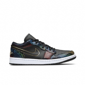 Γυναικεία Πολύχρωμα Παπούτσια Air Jordan 1 Low Μαύρος Χρυσός