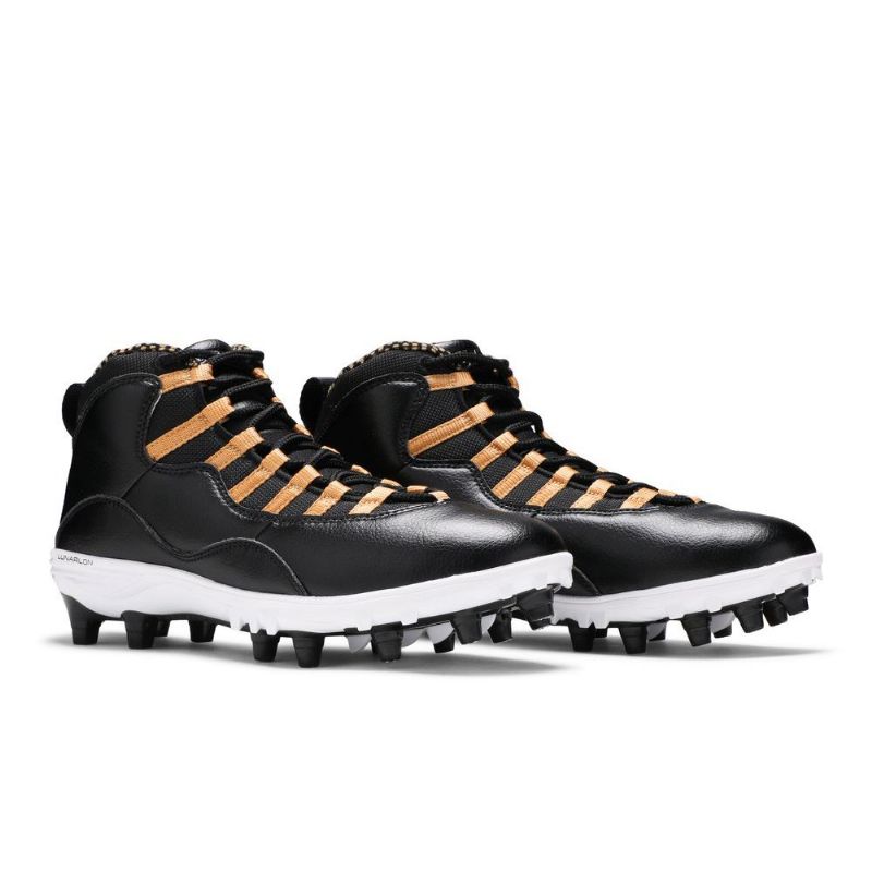Ανδρικά Παπούτσια Air Jordan 10 Td Mid Μαύρος Χρυσός Λευκά