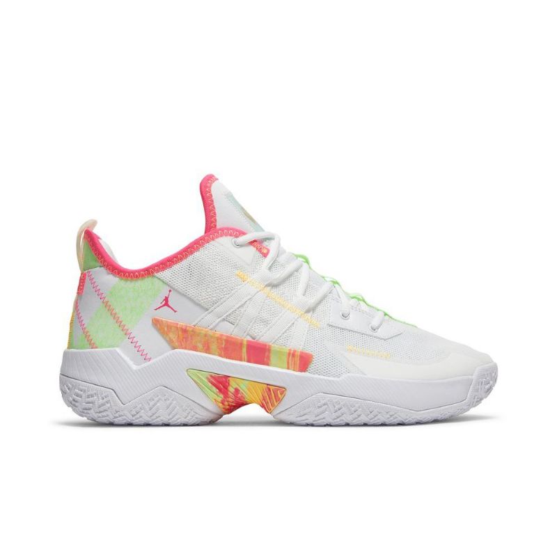 Ανδρικά Παπούτσια Air Jordan Westbrook One Take 2 Άσπρο Πράσινος Κίτρινος Ροζ
