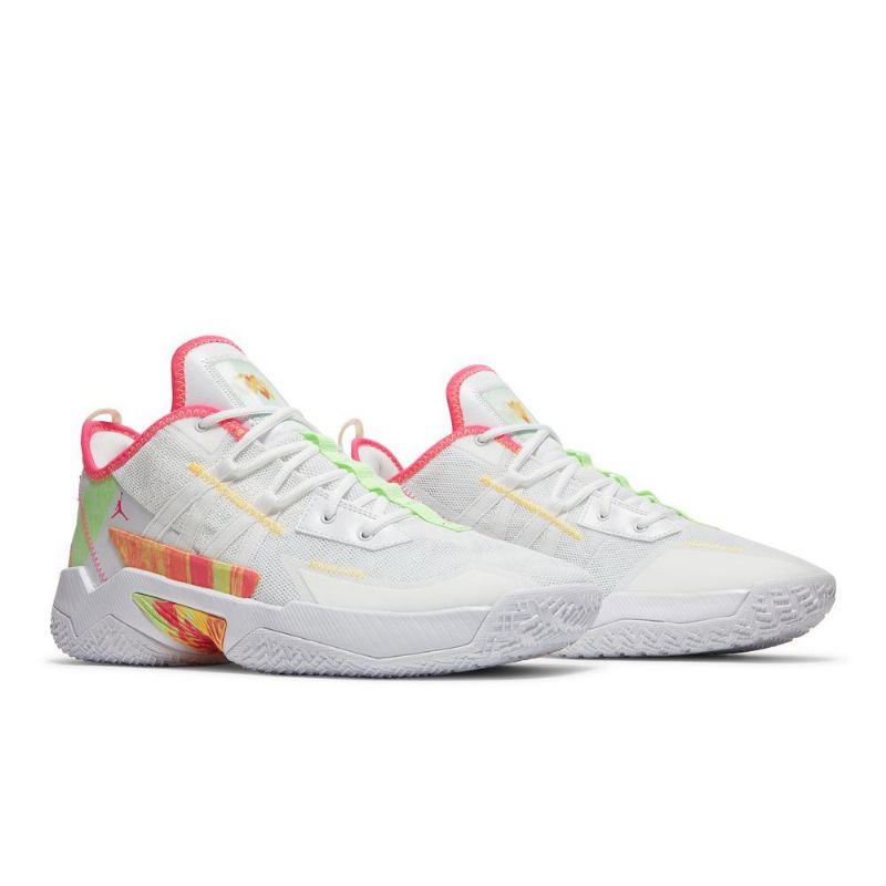 Ανδρικά Παπούτσια Air Jordan Westbrook One Take 2 Άσπρο Πράσινος Κίτρινος Ροζ