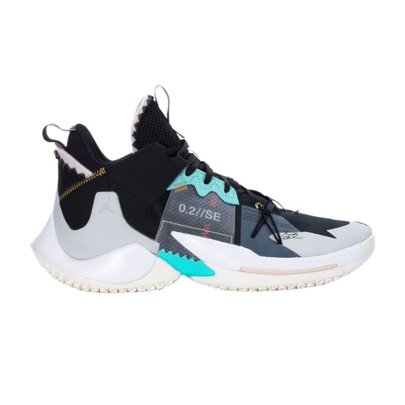 Ανδρικά Παπούτσια Air Jordan Why Not Zer0.2 Se Μαύρα Γκρι Τυρκουάζ Λευκά