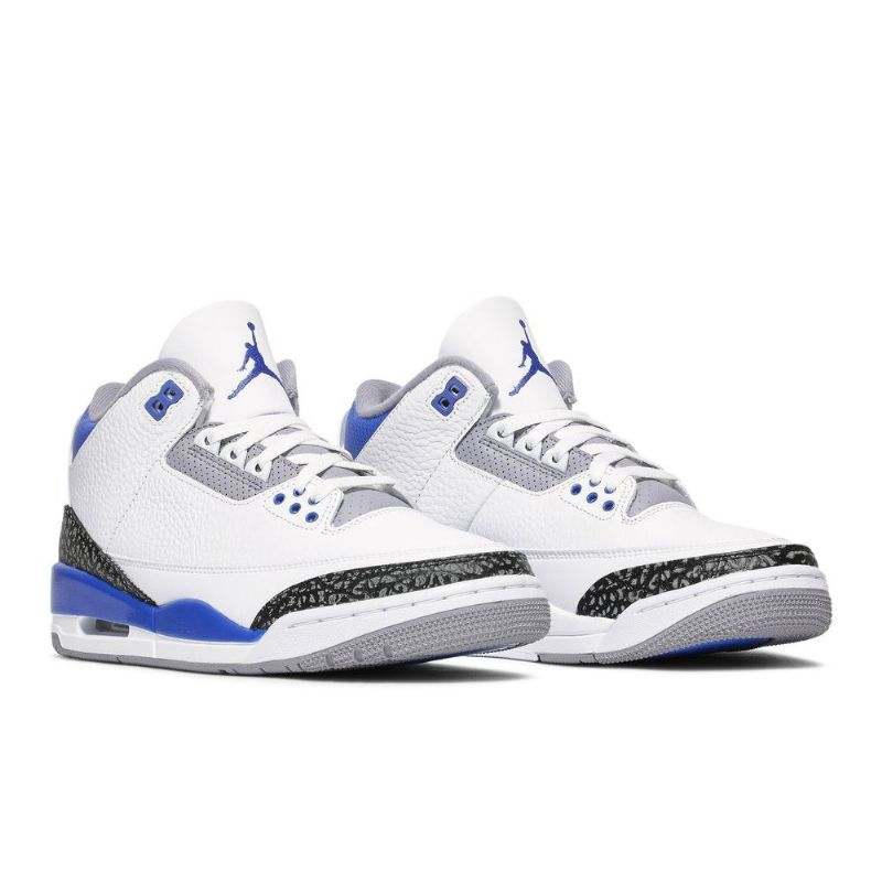 Ανδρικά Παπούτσια Air Jordan 3 Ρετρό Λευκό Μαύρο Γκρι Μπλε